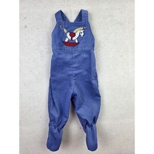 Vintage Baby Corduroy Overalls‎ Rocking Horse Healthtex One Piece Snap 3 Months